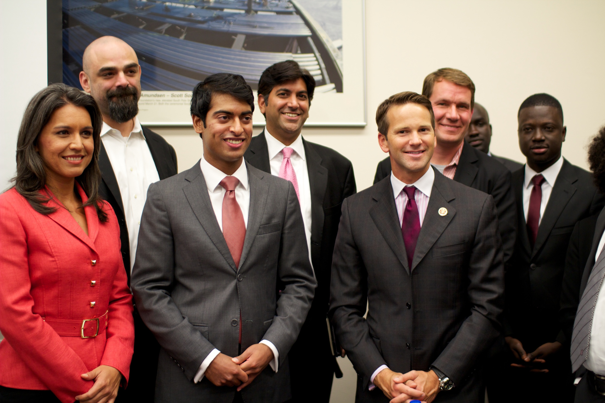 From left: Rep. Tulsi Gabbard (D-HI); John Stanton; Steven Olikara; Aneesh Chopra; Rep. Aaron Schock (R-IL); and Scott Case.